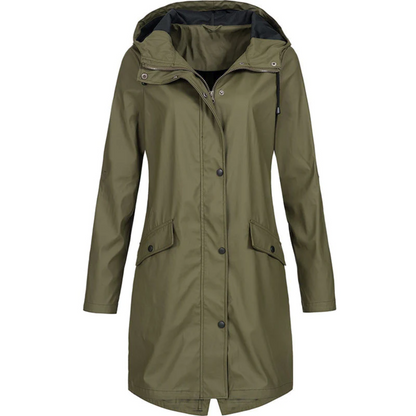 Women's Long Hooded Rain Jacket