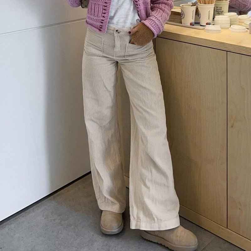 Women's Corduroy Wide Leg Trousers