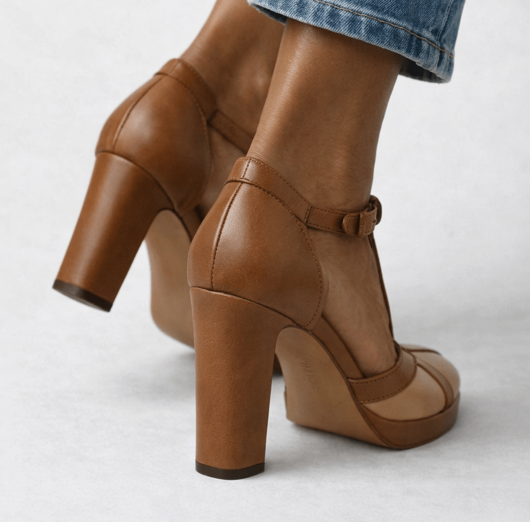 Women's Round Toe Block Heels