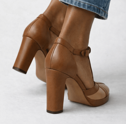 Women's Round Toe Block Heels