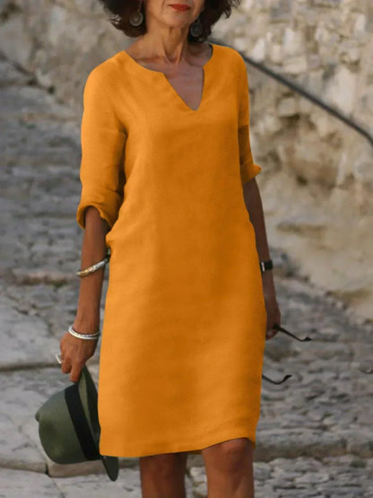 Women's Notch Neck Midi Dress