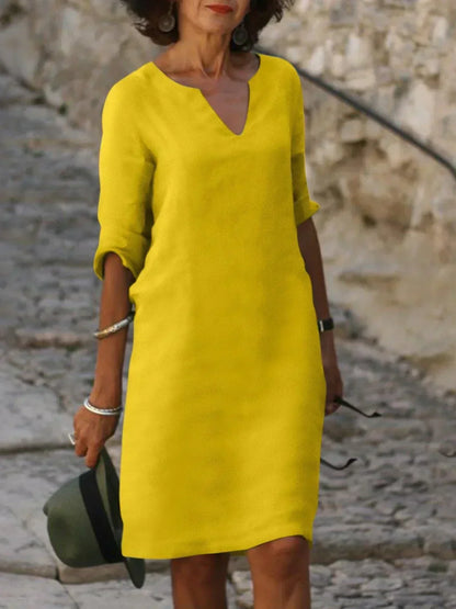 Women's Notch Neck Midi Dress