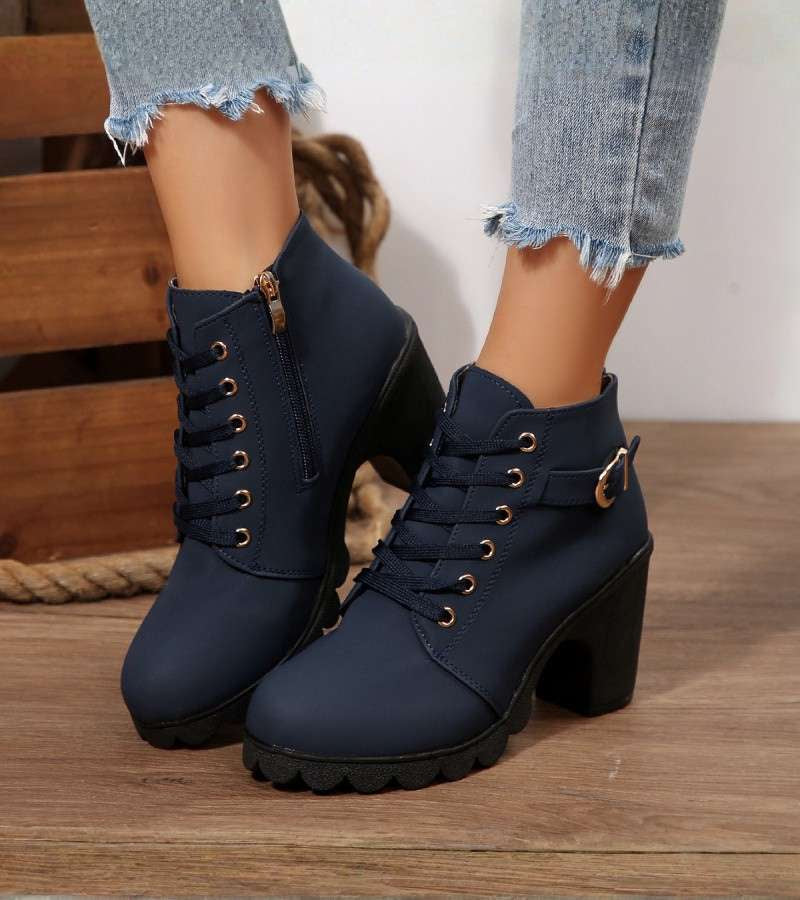 Women's Lace Up Buckle Boots