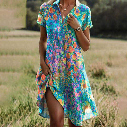 Women's Boho Floral Summer Dress