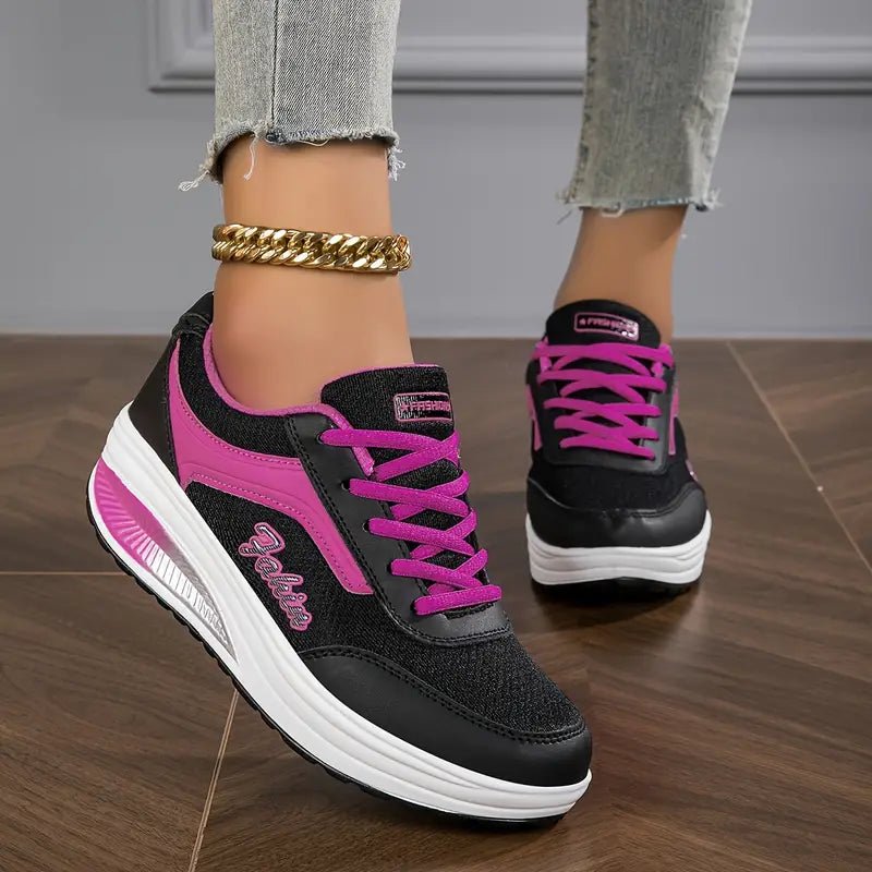 Women's Comfortable Platform Lace Trainers