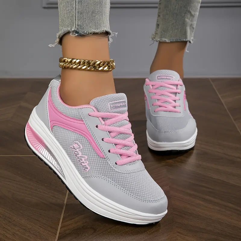 Women's Comfortable Platform Lace Trainers