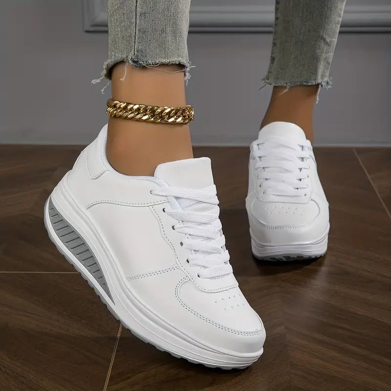 Women's Comfortable Platform Lace Trainers