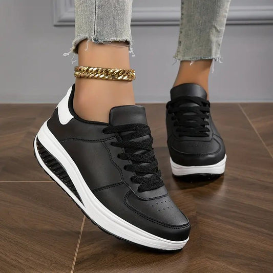 Women's Comfortable Platform Lace Trainers