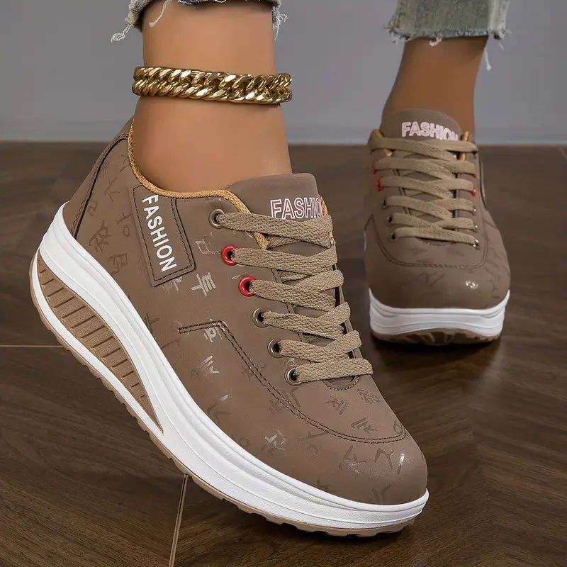Women's Comfortable Platform Lace Trainers