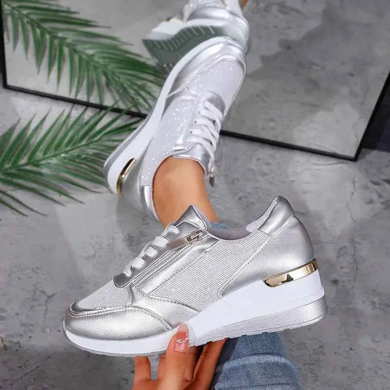 Women's Platform Lace Up Trainers