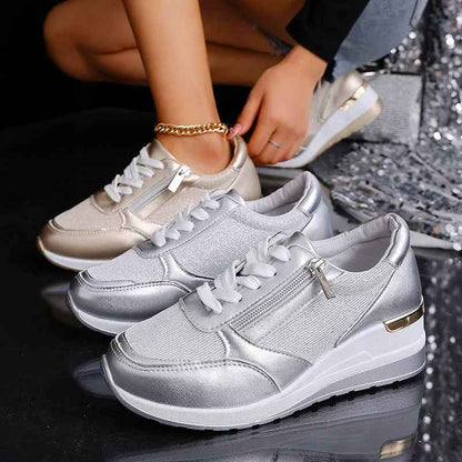 Women's Platform Lace Up Trainers