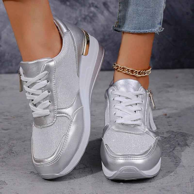 Women's Platform Lace Up Trainers