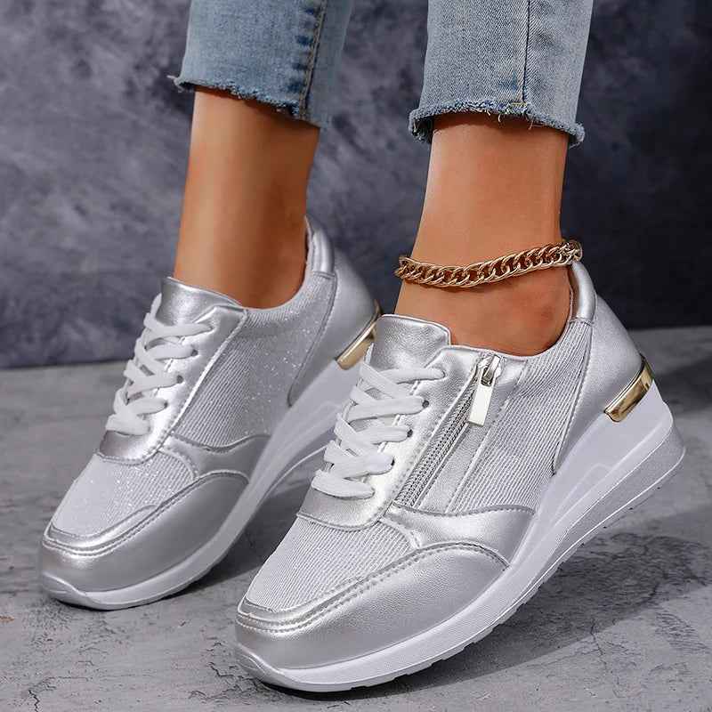 Women's Platform Lace Up Trainers