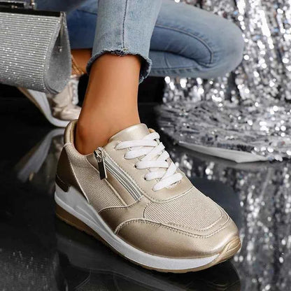 Women's Platform Lace Up Trainers