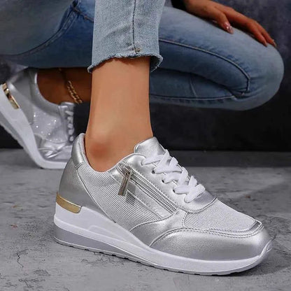 Women's Platform Lace Up Trainers