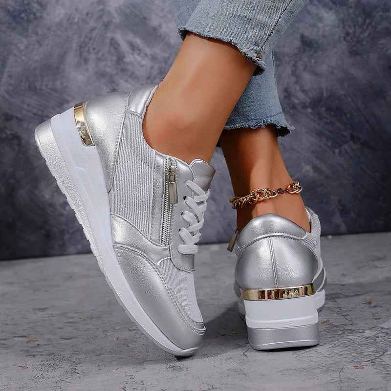 Women's Platform Lace Up Trainers
