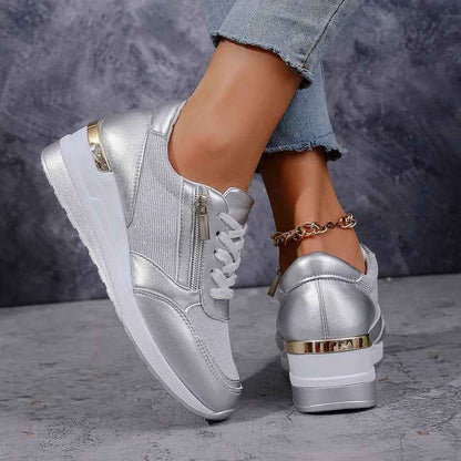 Women's Platform Lace Up Trainers