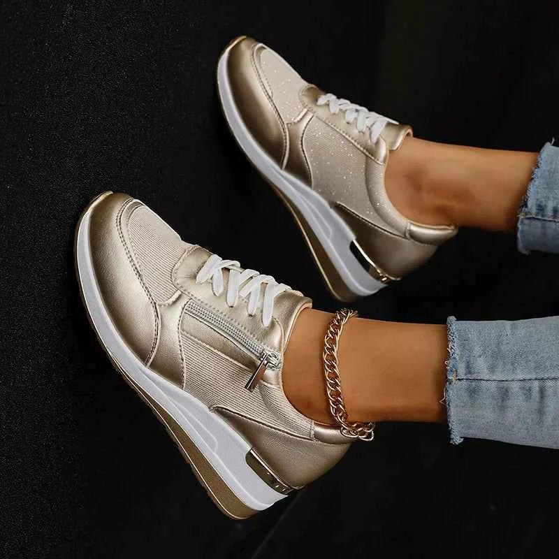Women's Platform Lace Up Trainers