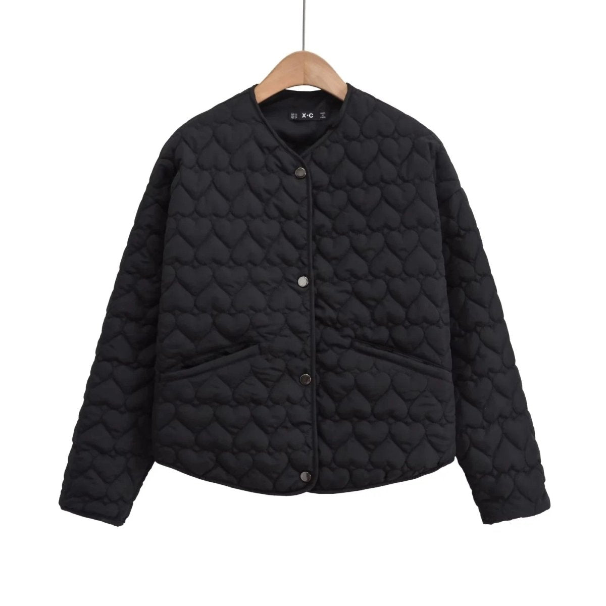 Women's Heart Print Quilted Jacket