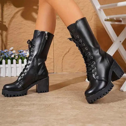 Women's Zip Up Knee High Boots