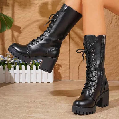 Women's Zip Up Knee High Boots