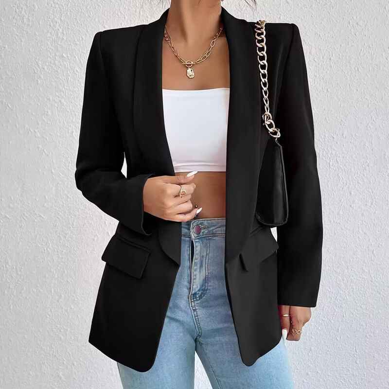 Women's Minimalist Fitted Tailored Blazer