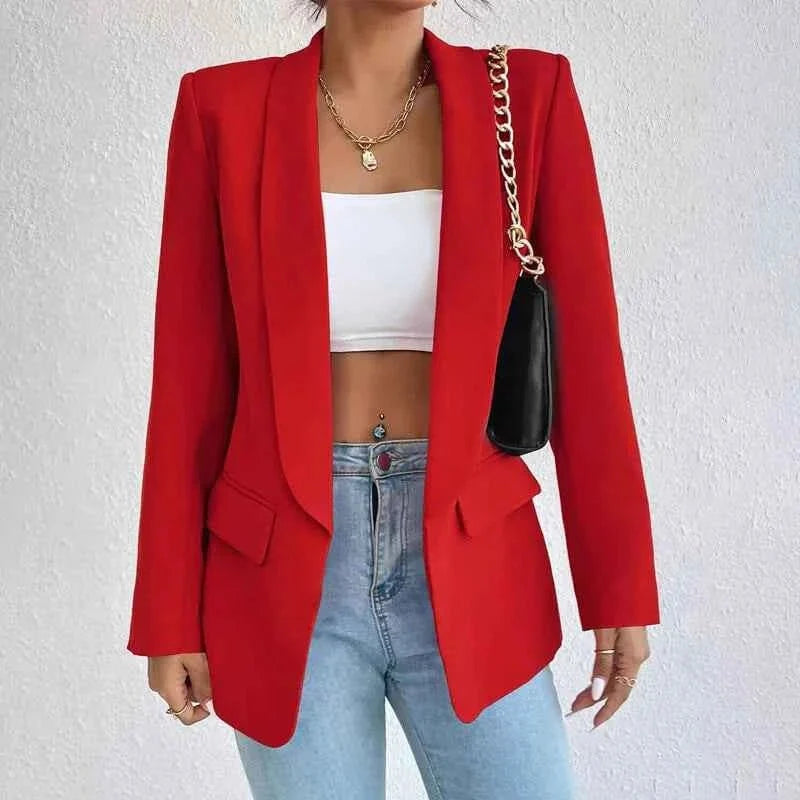 Women's Minimalist Fitted Tailored Blazer