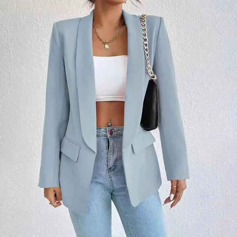 Women's Minimalist Fitted Tailored Blazer