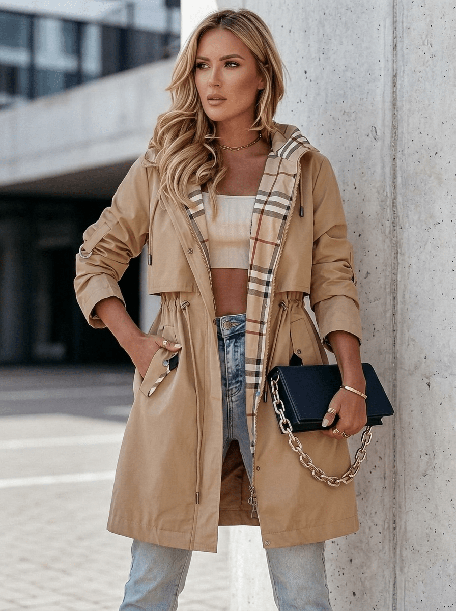 Women's Hooded Trench Coat