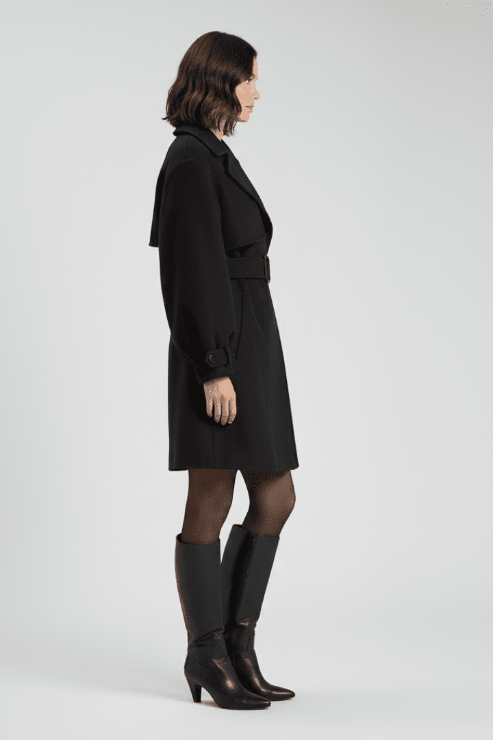 Women's Belted Long Trench Coat