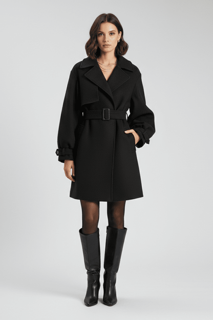 Women's Belted Long Trench Coat