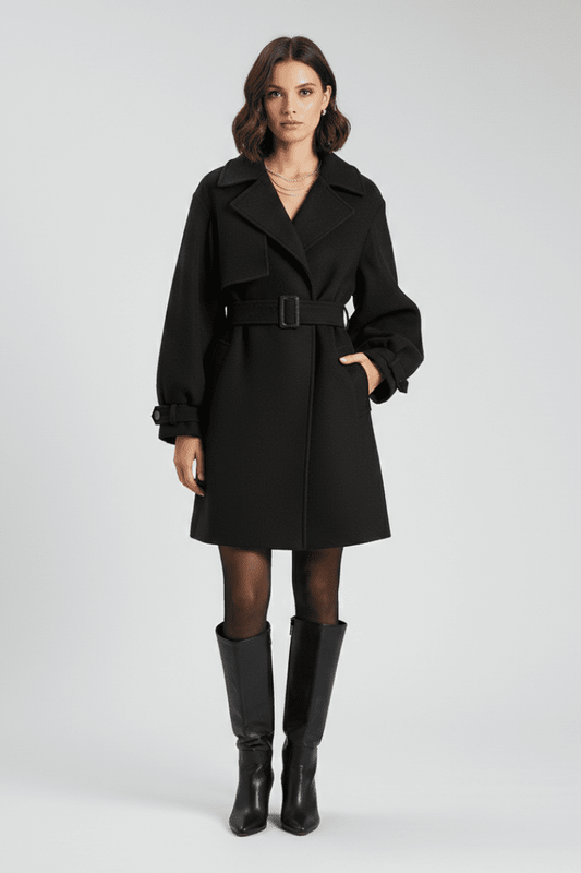Women's Belted Long Trench Coat
