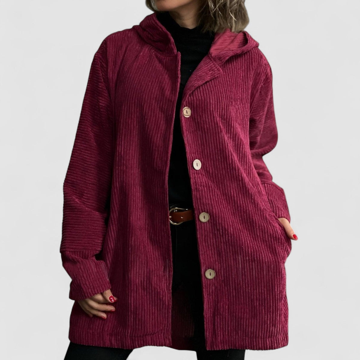 Women's Drawstring Hooded Soft Jacket