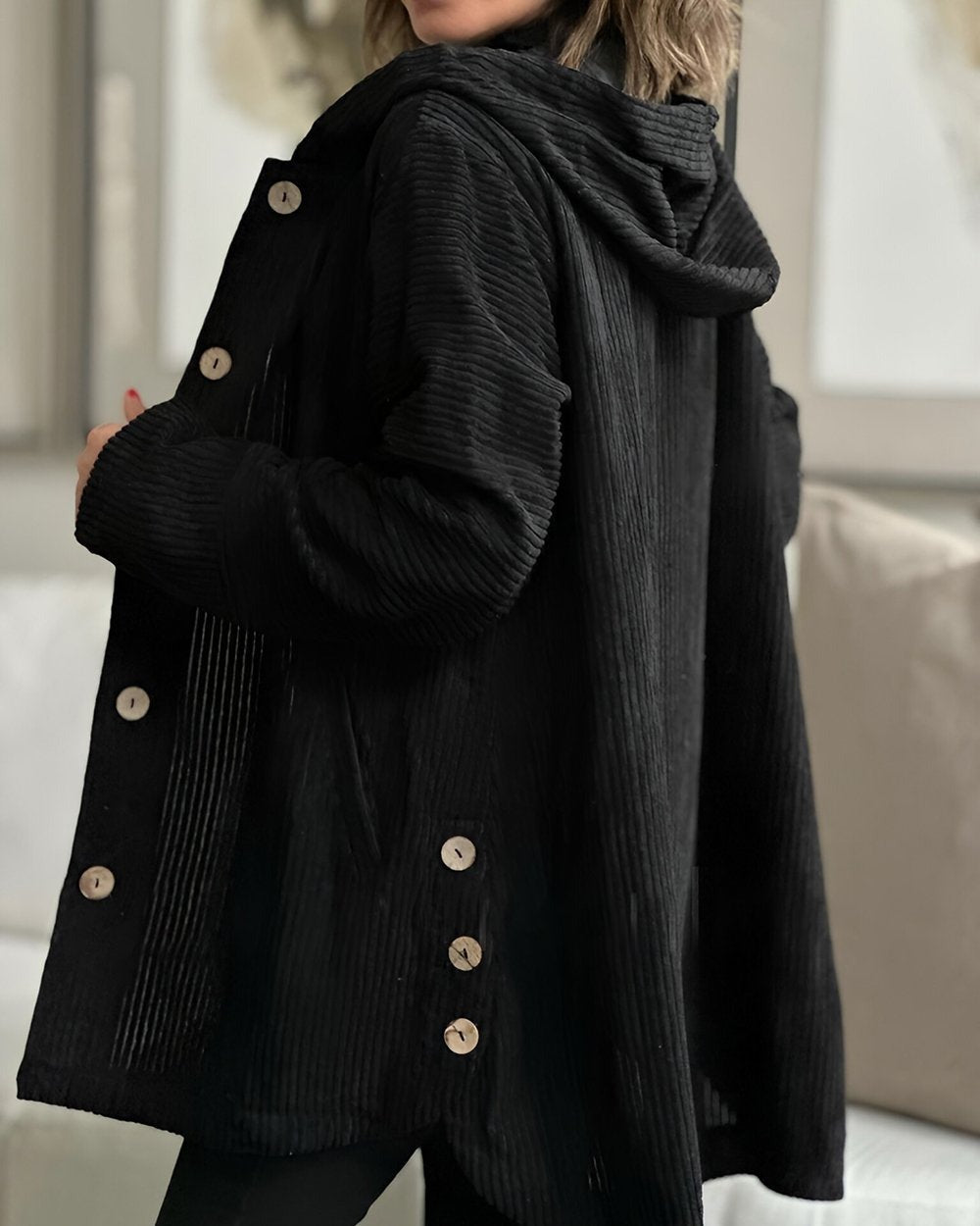 Women's Drawstring Hooded Soft Jacket
