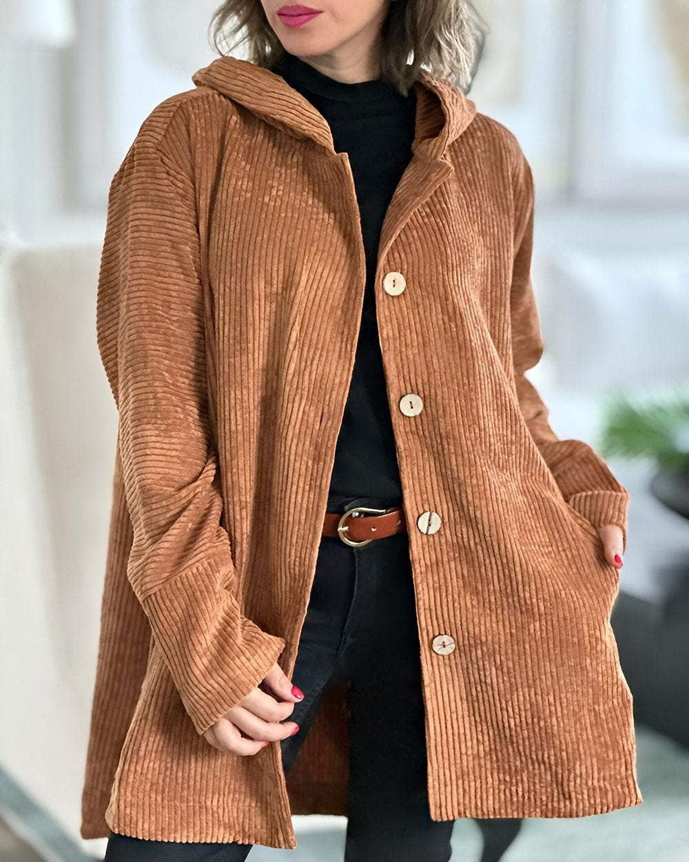 Women's Drawstring Hooded Soft Jacket