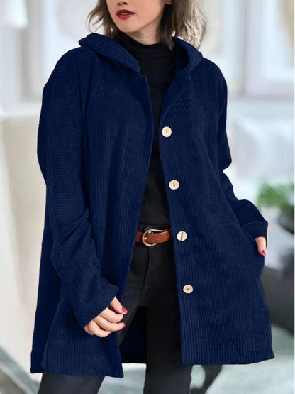 Women's Drawstring Hooded Soft Jacket