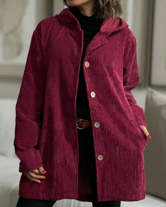 Women's Drawstring Hooded Soft Jacket