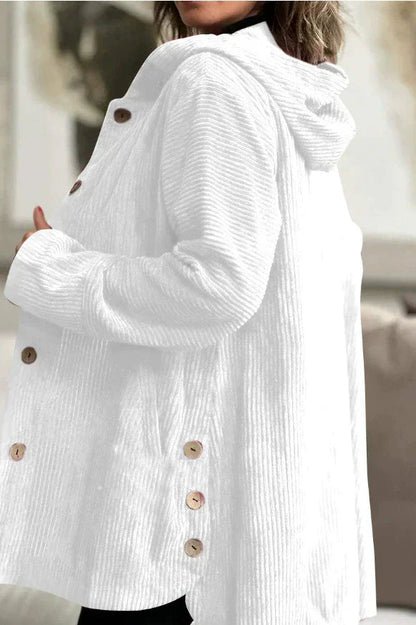 Women's Drawstring Hooded Soft Jacket