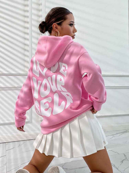 Women's White Graphic Print Hoodie