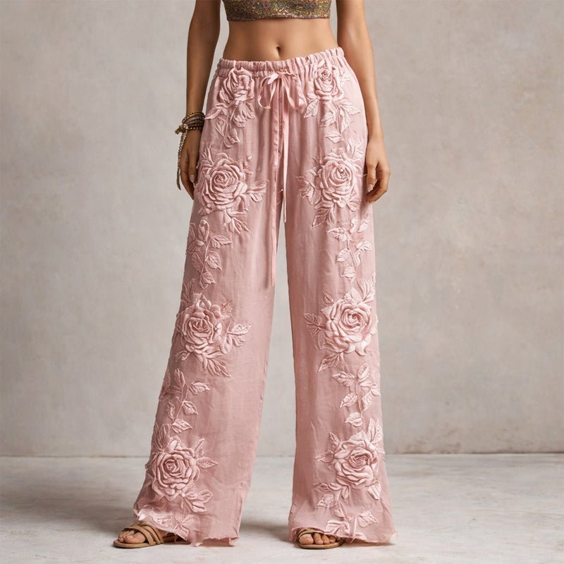 Women’s Embroidered Wide Leg Trousers
