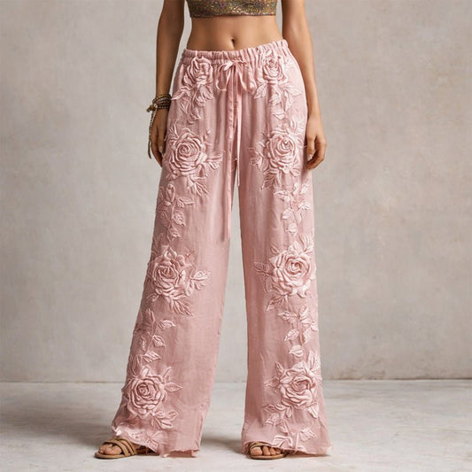 Women’s Embroidered Wide Leg Trousers