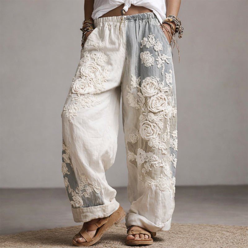 Women’s Embroidered Wide Leg Trousers