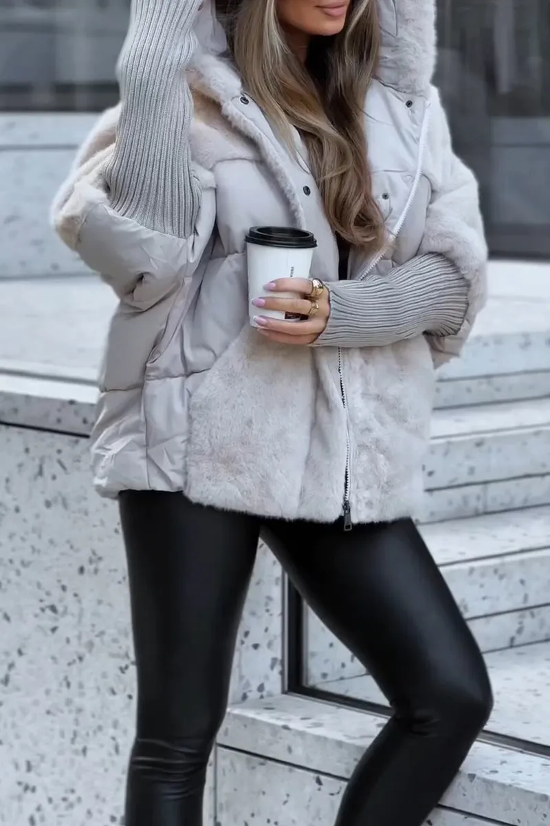 Women's Oversized Teddy Lined Jacket