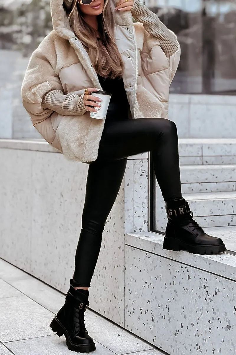Women's Oversized Teddy Lined Jacket