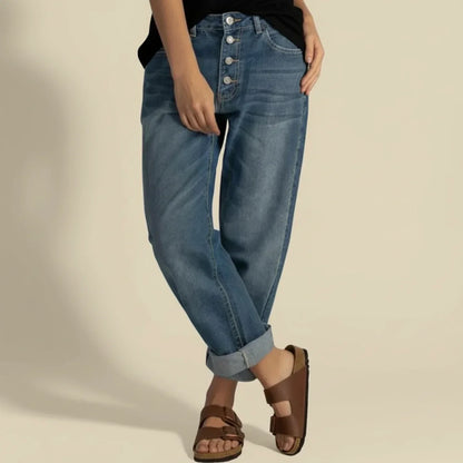 Women’s High Waisted Button Jeans