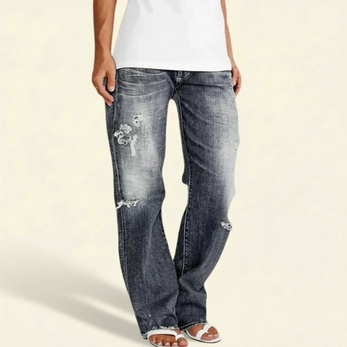 Women’s Ripped Straight Jeans