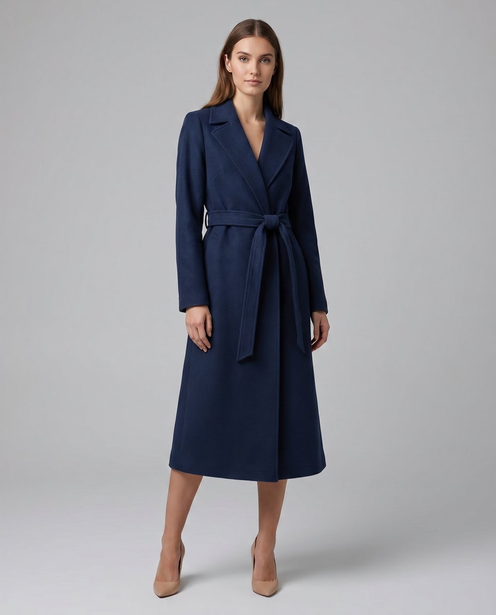 Women's Belted Longline Trench Overcoat