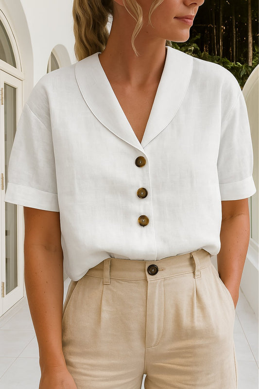 Women's Classic V-Neck Blouse