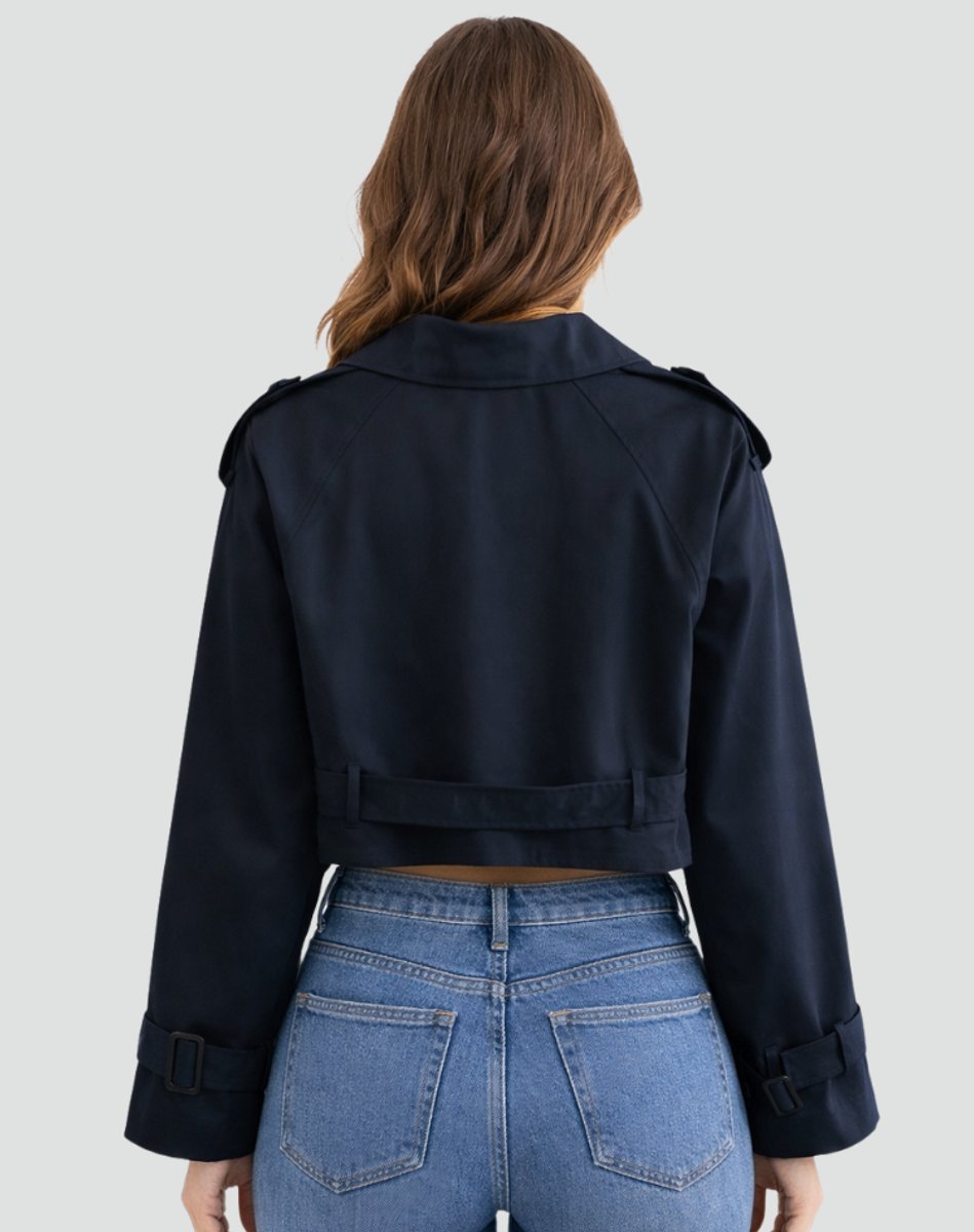 Women's Belted Cropped Trench Jacket