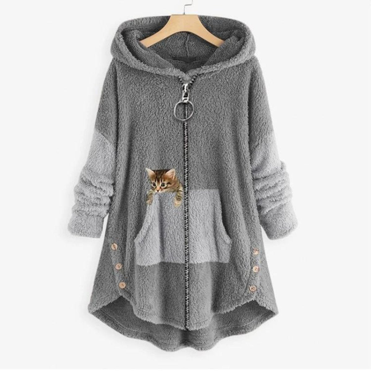 Women's Plush Fleece Pocket Hoodie